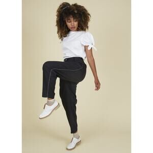 Yoshi Kondo Paris Linen Cotton Blend High Rise Bottle Pantalon Tan Trouser Pants